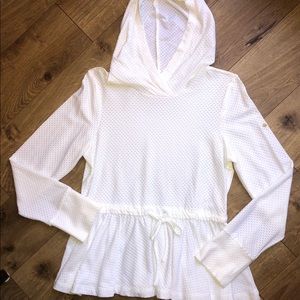 Kate Spade, size Medium, White waffle-knit hoodie
